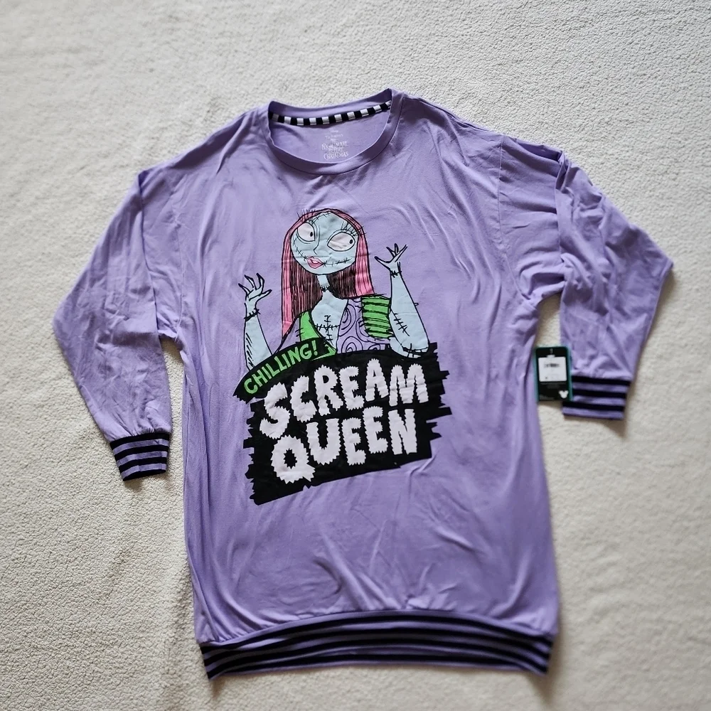 NWT Disney's Nightmare Before Christmas Women's Sleepshirt Sally Scream queen, M